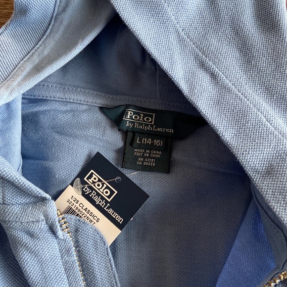 Polo Ralph Lauren Boys Full Zip mesh Hoodie Light blue Size L 14-16 NWT - Picture 4 of 5